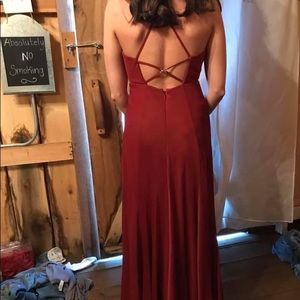 Red/ maroon bridal dress w/ slit on the side